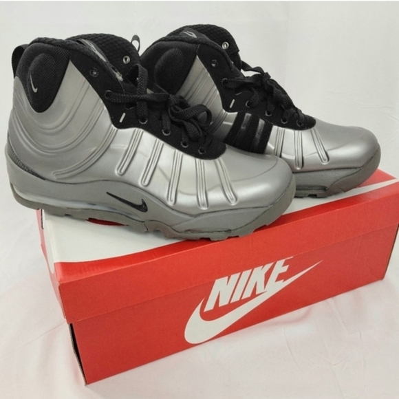 Nike Other - Nike Silver & Black High-Top Sneakers
